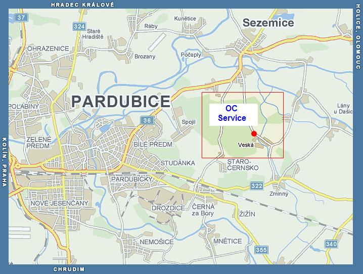 mapa sídla firmy OC service s.r.o.